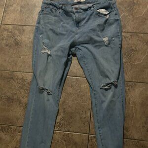 711 Skinny Organic Cotton Blend Ankle Jeans 18 High Rise Skinny Distressed